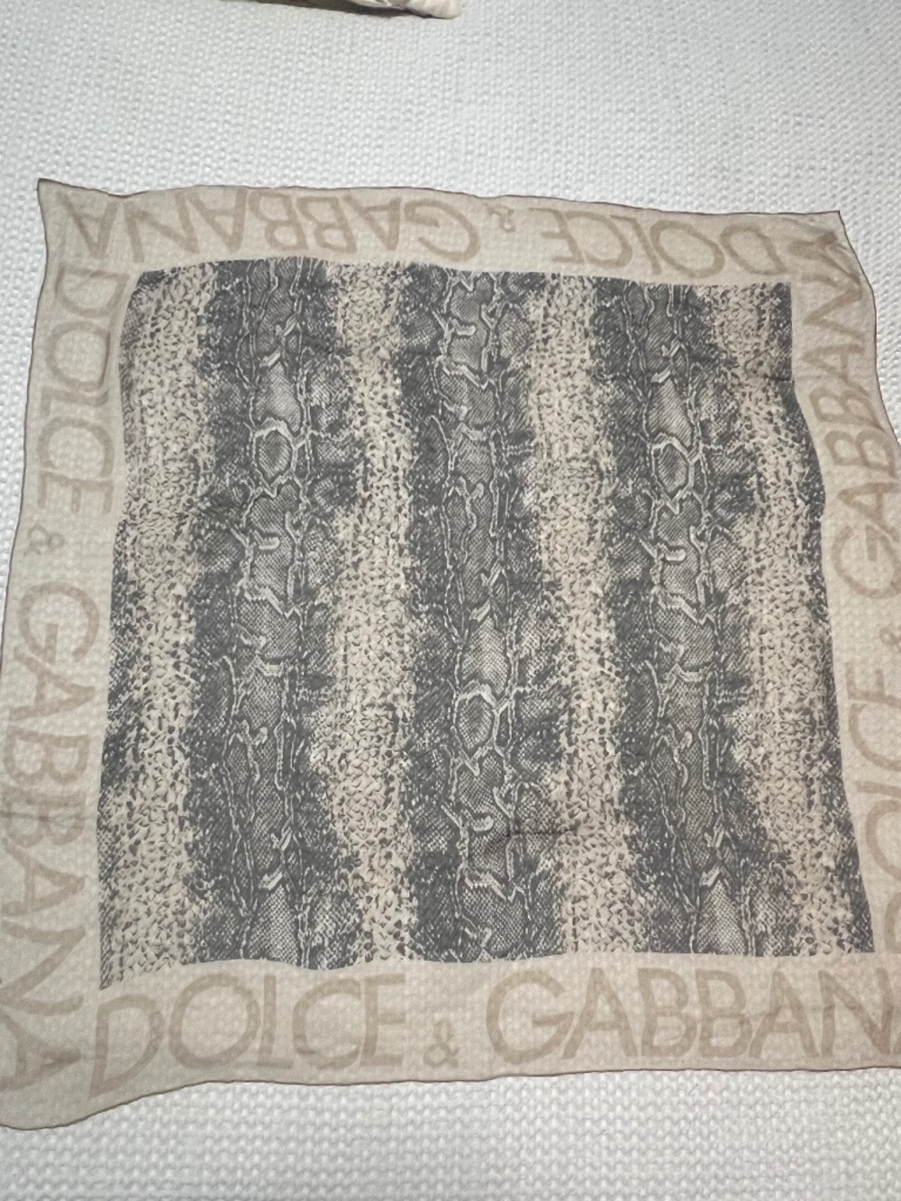Dolce & Gabbana Python-Print Silk Square Scarf